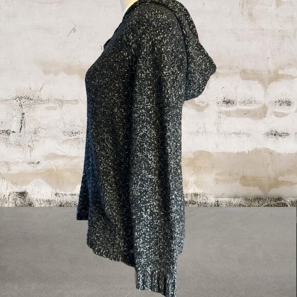 Eddie Bauer Women's Lounge Hooded Sweater in Black/White-Size Small - Picture 4 of 7